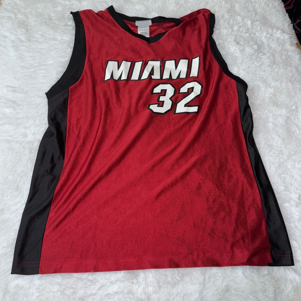 Miami Heat Shaquille Oneal 32 Basketball Jersey‎ Red Black Mens L G